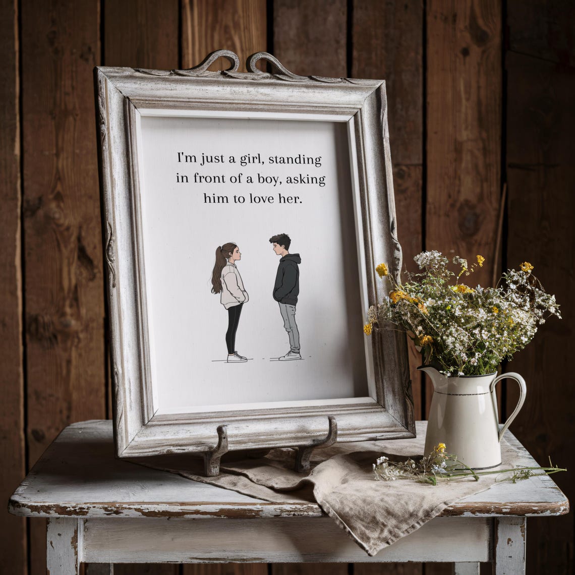 Just A Girl Standing In Front Of A Boy Romantic Movie Quote Poster - Image 3