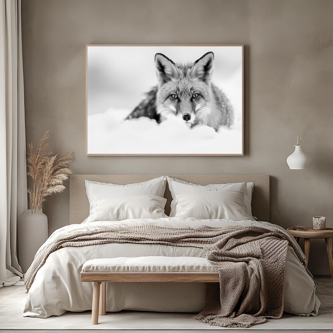 Winter Fox In Snow Art Print, Minimalist Christmas - Image 2