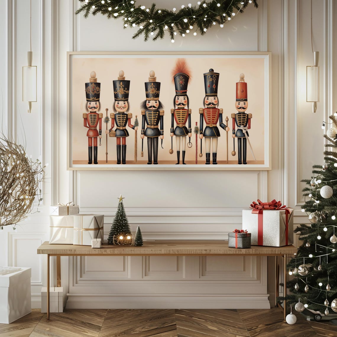 Six Vintage Nutcracker Soldiers Standing in a Row Christmas Poster - Image 2