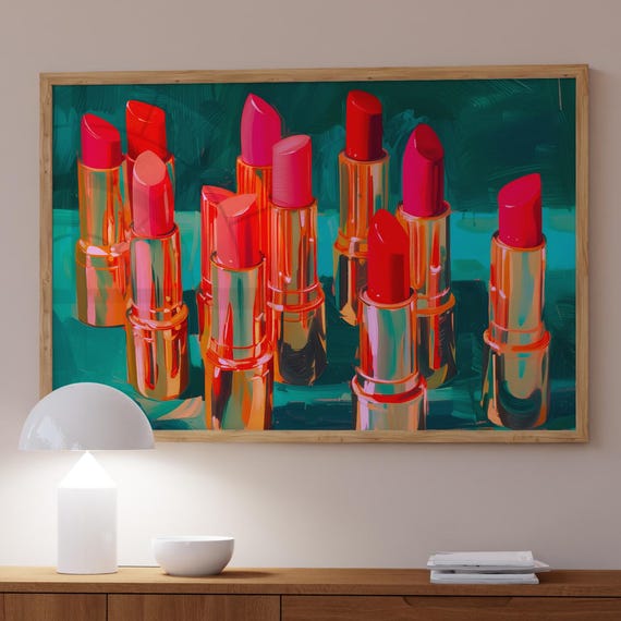 Red Lipstick Poster Beauty Salon Wall Art