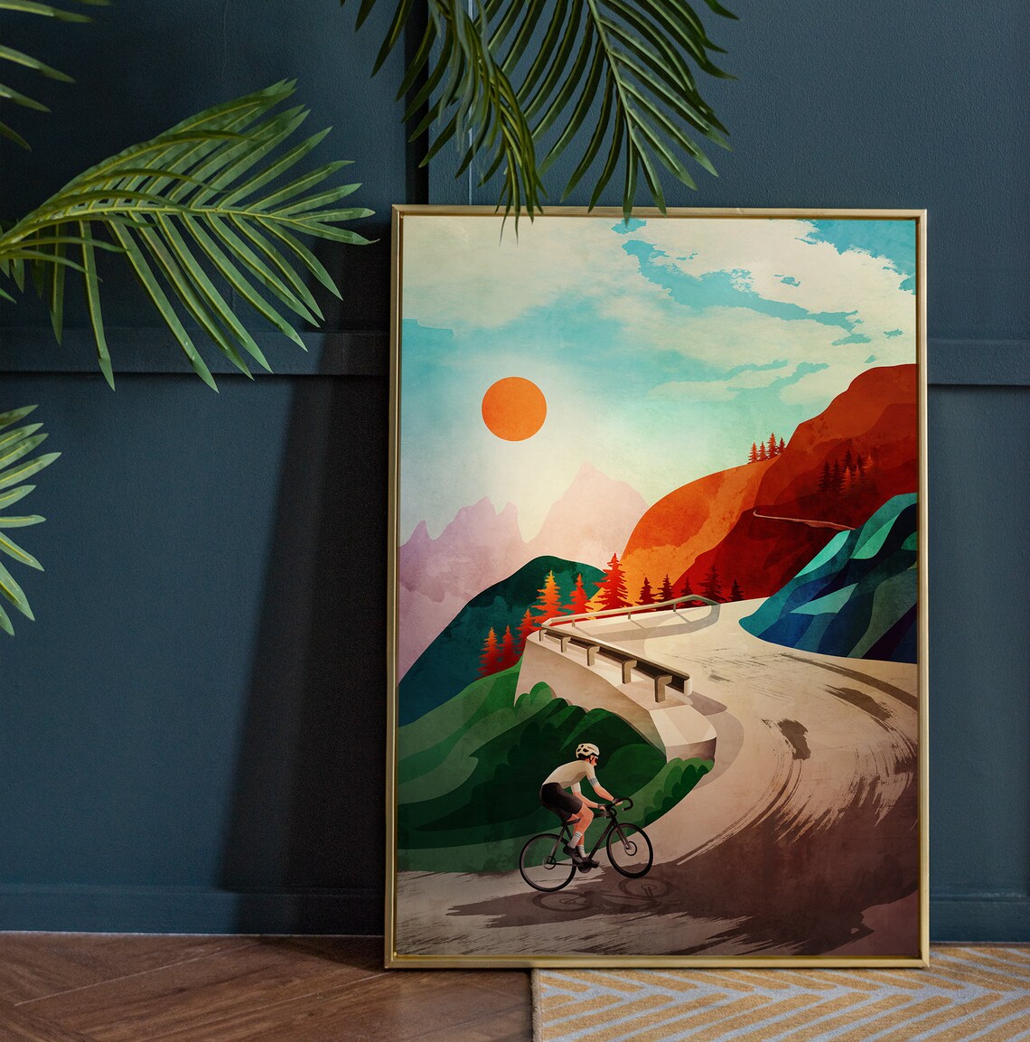 Solo Ascent Cycling Art Print, Sports Wall Decor - Image 3