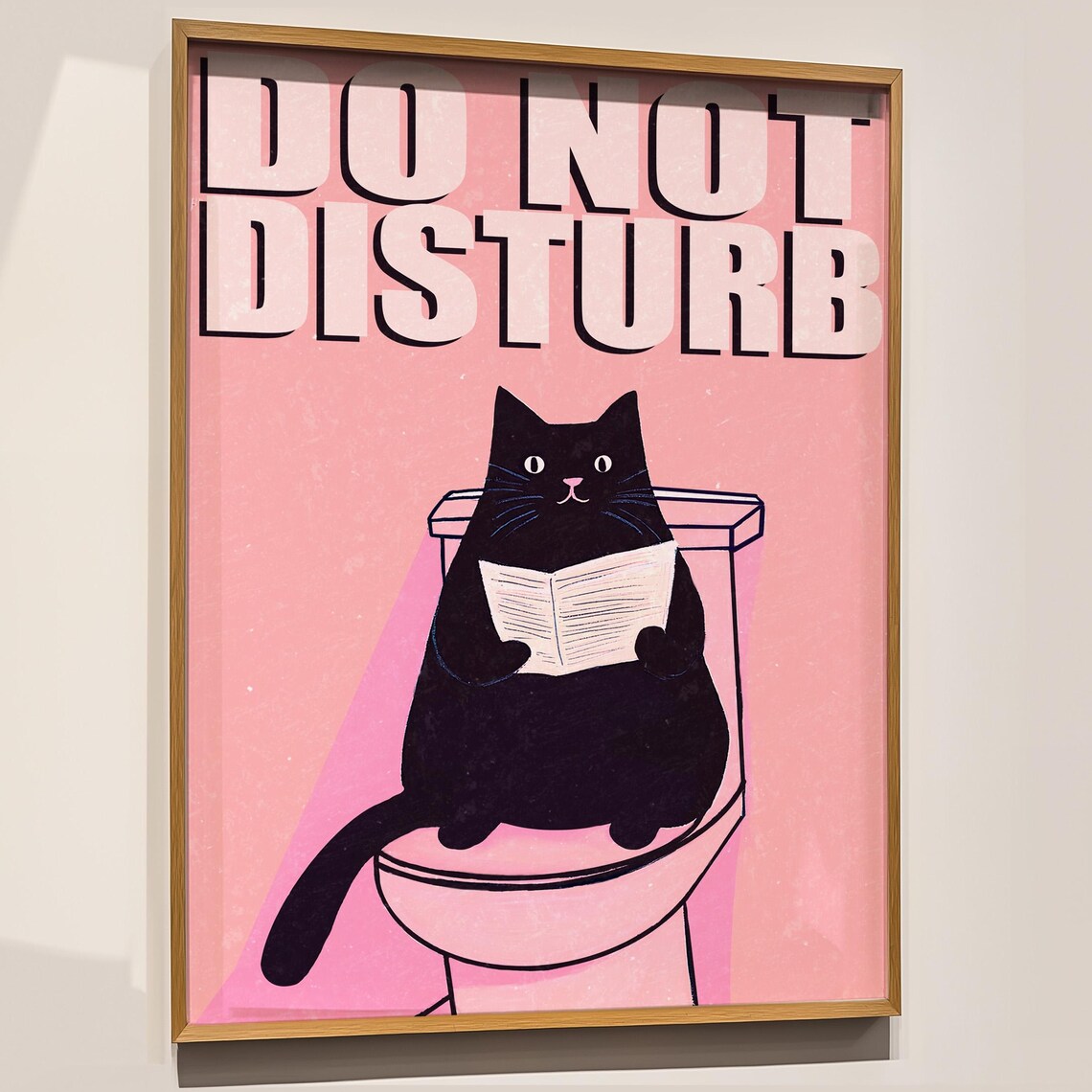Do Not Disturb Cat Art Print Funny Bathroom Poster