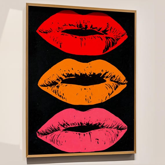 Pop Art Lips Print Glam Beauty Salon Wall Decor