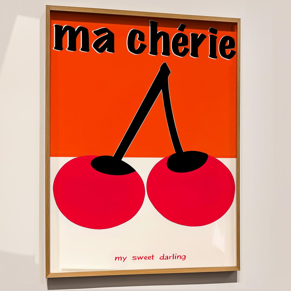 Cherry Pop Art Print French Quote Kitchen Wall Decor