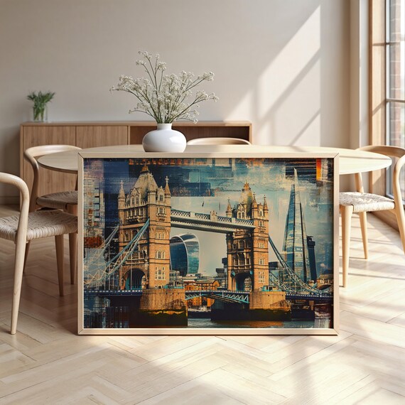 London Cityscape Framed Poster Modern Travel Wall Art