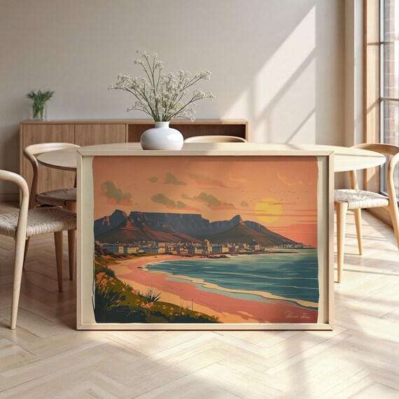 Cape Town Cityscape Framed Poster Luxurious Design Ready To Hang Art