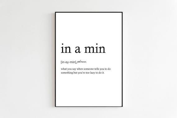 Teenager Gift Funny Teen Gift Print Only Bedroom Present In A Min Definition Funny Teen Phrases Teen Wall Art Room Decor Art