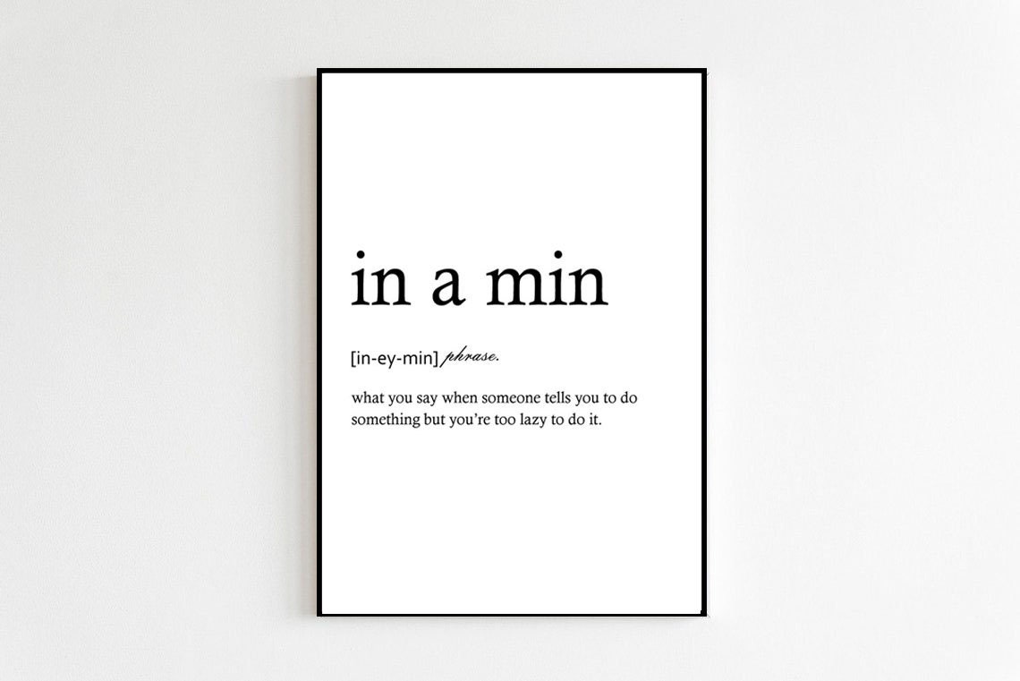 Teenager Gift Funny Teen Gift Print Only Bedroom Present In A Min Definition Funny Teen Phrases Teen Wall Art Room Decor Art