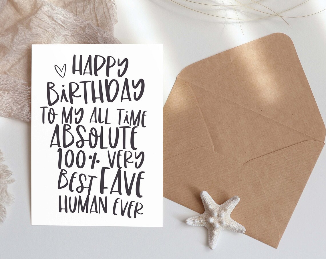 Happy Birthday To My Favourite Human Quote Print - Image 3