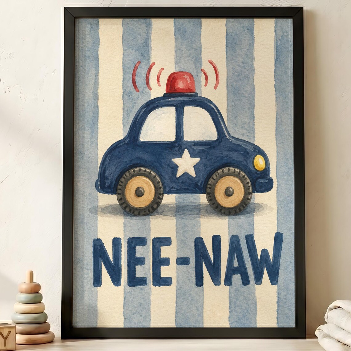Boy Nursery Vehicle Print, Watercolor Art Print