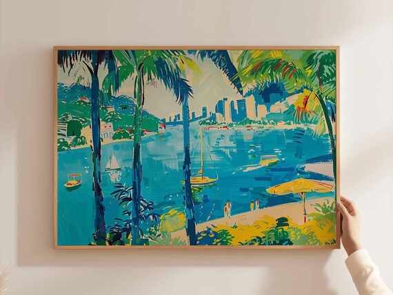 Brazil Poster South America Travel Print Brazilian Wall Art Latin Decor Landscape Tropical