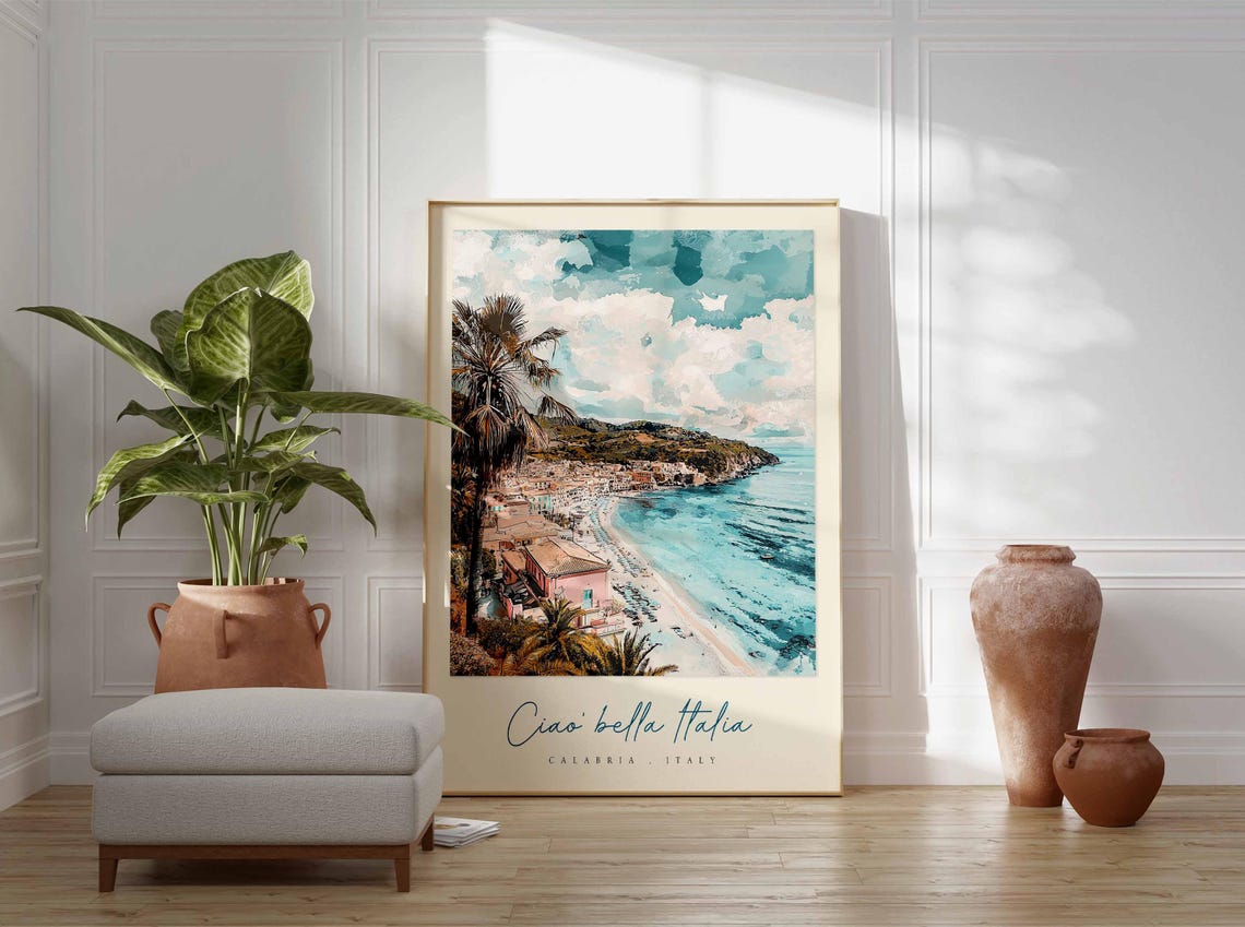 Ciao Bella Italia Calabria Italy Palm Beach Resort View Poster - Image 3