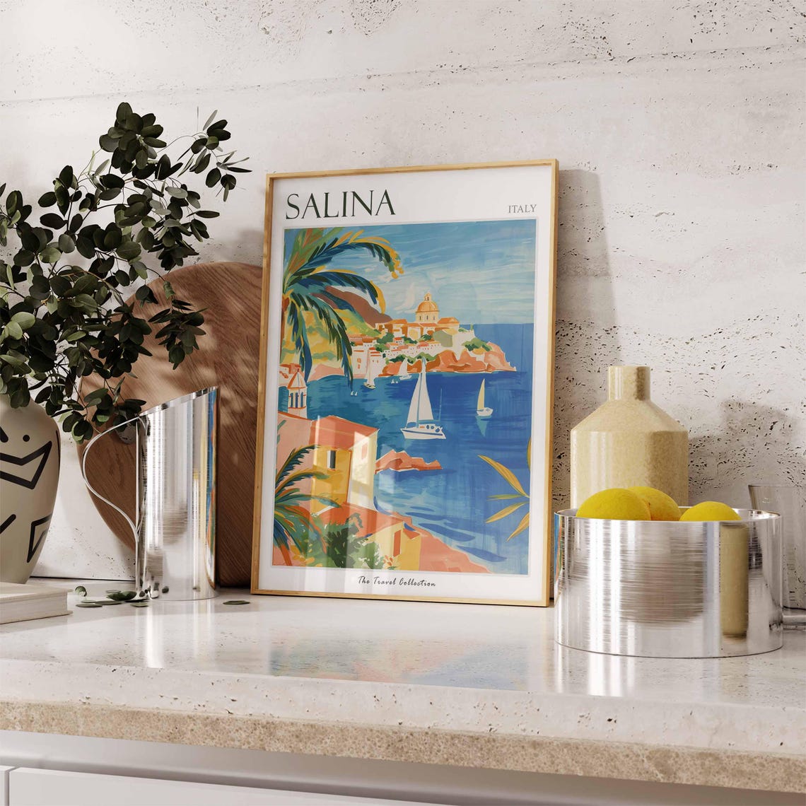Salina Poster Salina Travel Print Italy Wall Art Italian Travel Print Italian Decor Italian Gift Salina Wall Art - Image 2