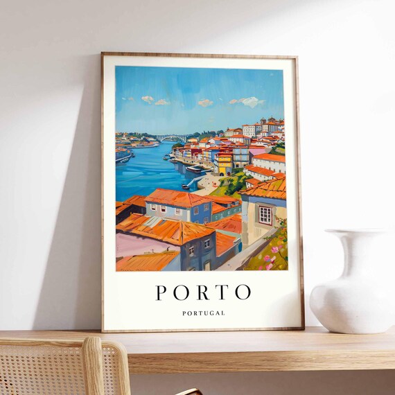 Porto Douro River Rabelo Boats Ribeira Colorful Houses Poster