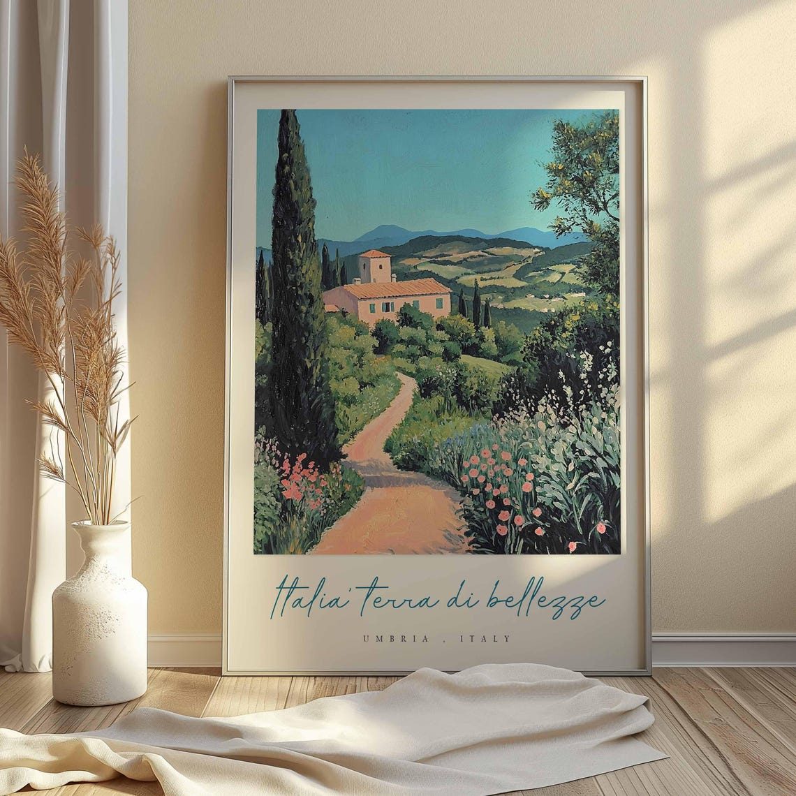 Umbria Poster Italian Travel Print Umbria Travel Art Umbria Wall Art Italy Art Italy Travel Decor Italian Travel Gift - Image 2
