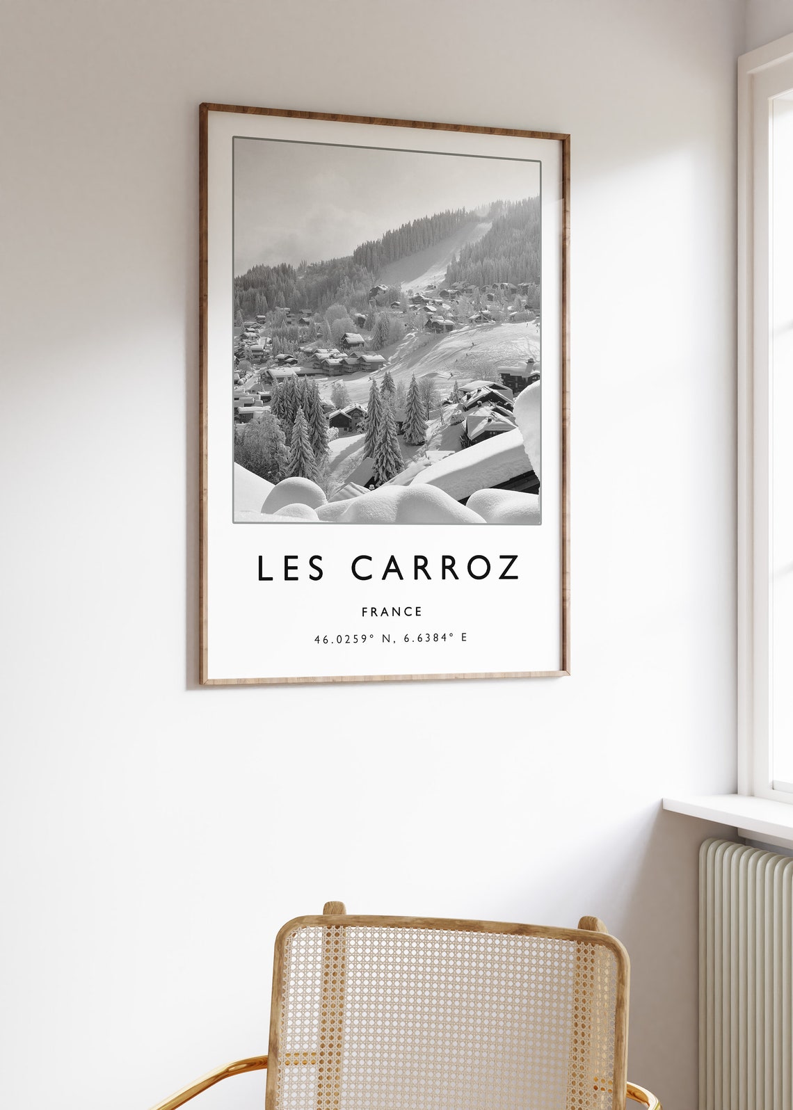 Skiing Travel Poster Les Carroz France Ski Print France Travel Print Skiing Art Skiing Print Winter Sport Art Ski Gift A1a2a3a4 - Image 3