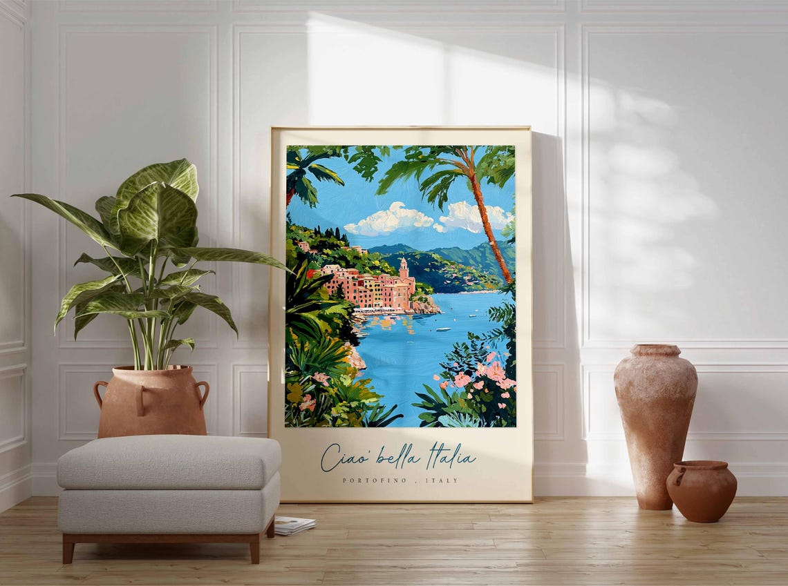 Portofino Poster Italian Travel Print Portofino Travel Art Portofino Wall Art Italy Art Italy Travel Decor Italian Travel Gift - Image 3