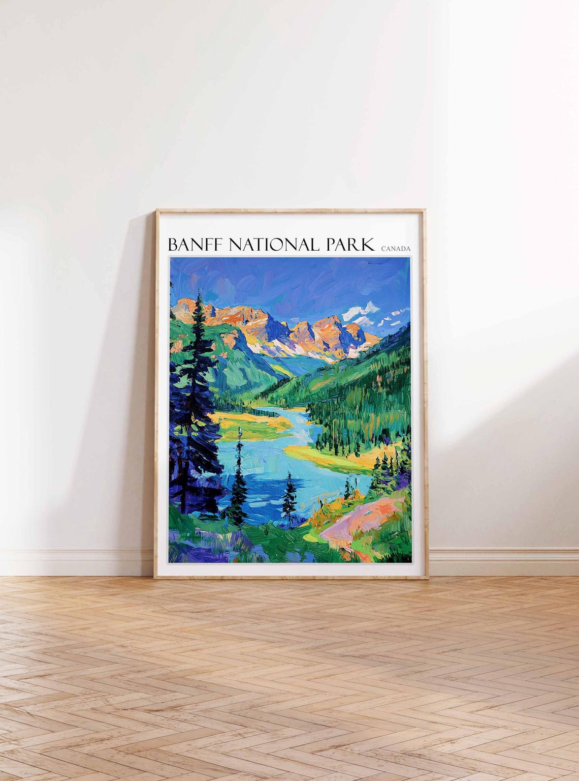 Banff National Park Canada Mountain Lake Valley Scenic Art Poster - Image 3