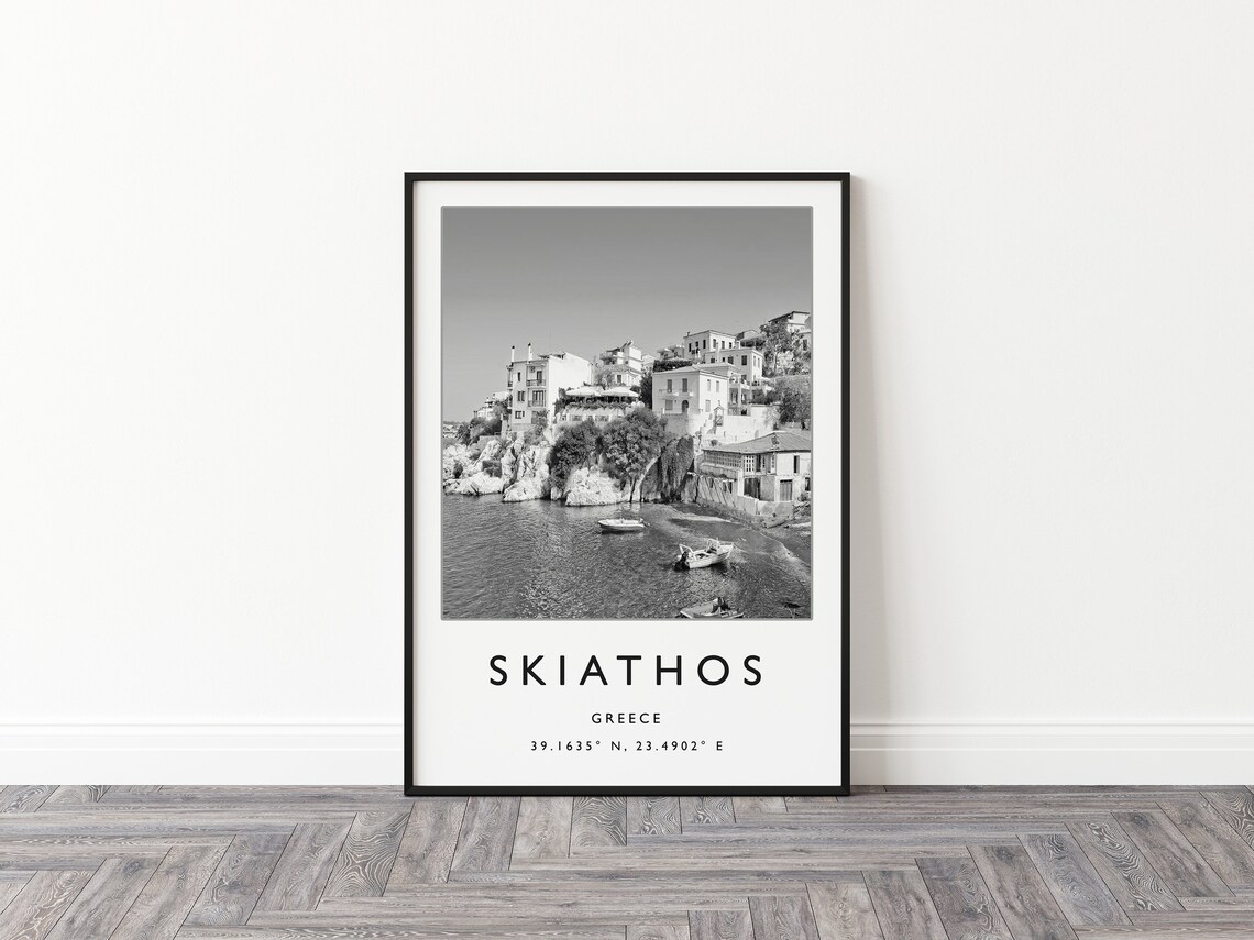 Skiathos Travel Poster, Greece Beach Travel Art - Image 3