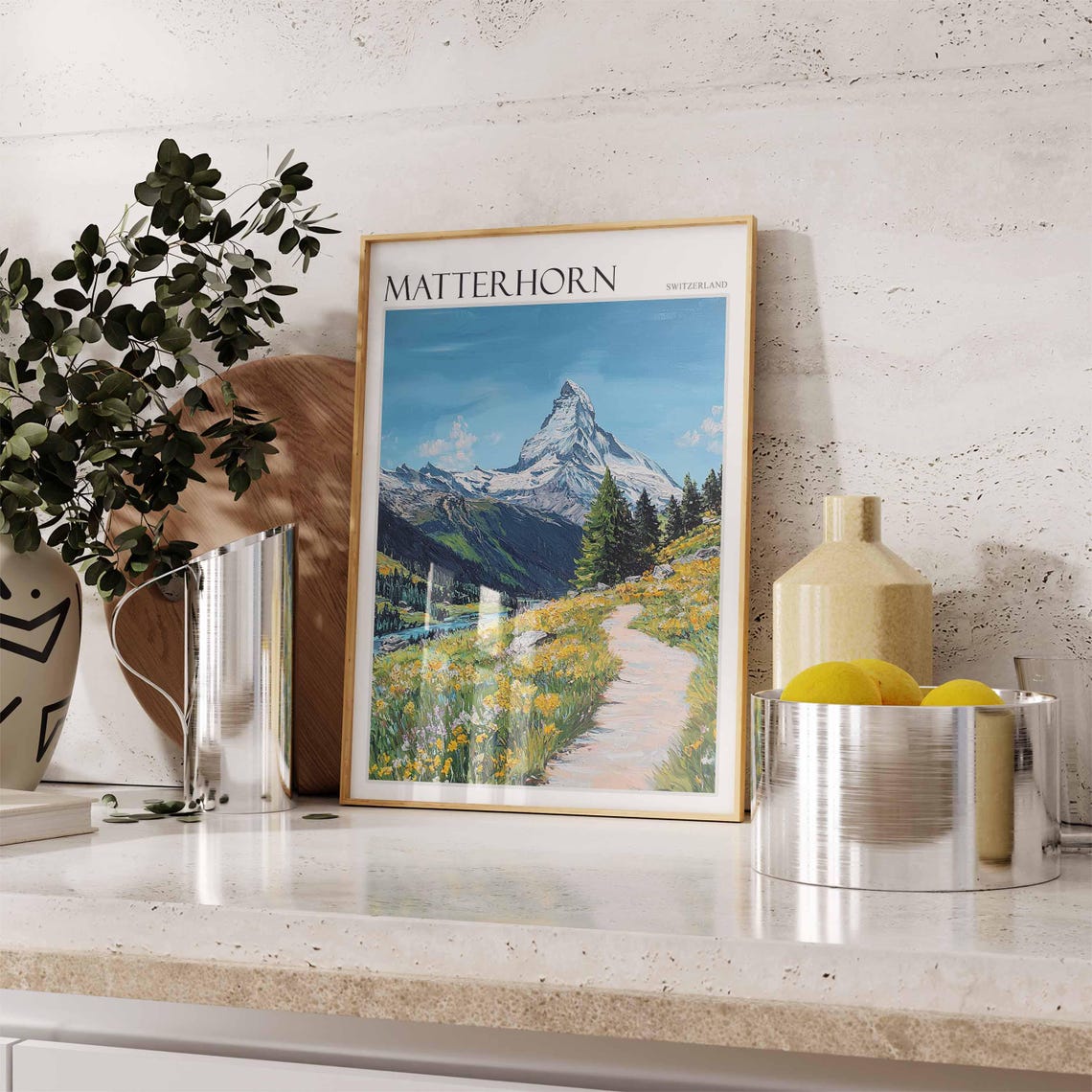 Matterhorn Poster Matterhorn Travel Print Swiss Decor Europe Travel Poster European Wall Art Switzerland Wall Art Mountain Poster - Image 2