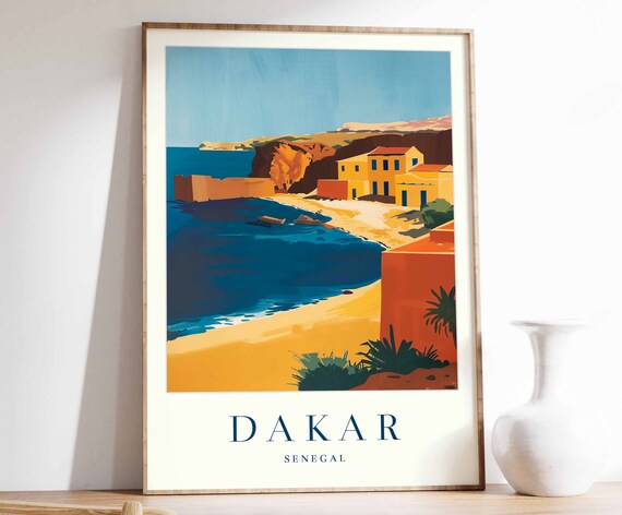Dakar Poster Dakar Travel Print Islamic Wall Art Islamic Decor Tropical Decor Sea Print Dakar Gift Dakar Travel Poster