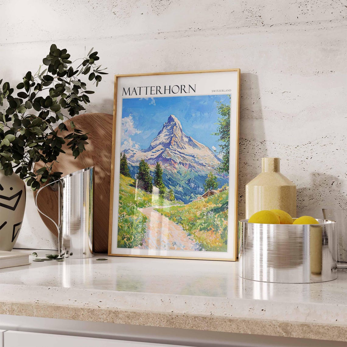 Matterhorn Poster Matterhorn Travel Print Swiss Decor Europe Travel Poster European Wall Art Switzerland Wall Art Mountain Poster - Image 2