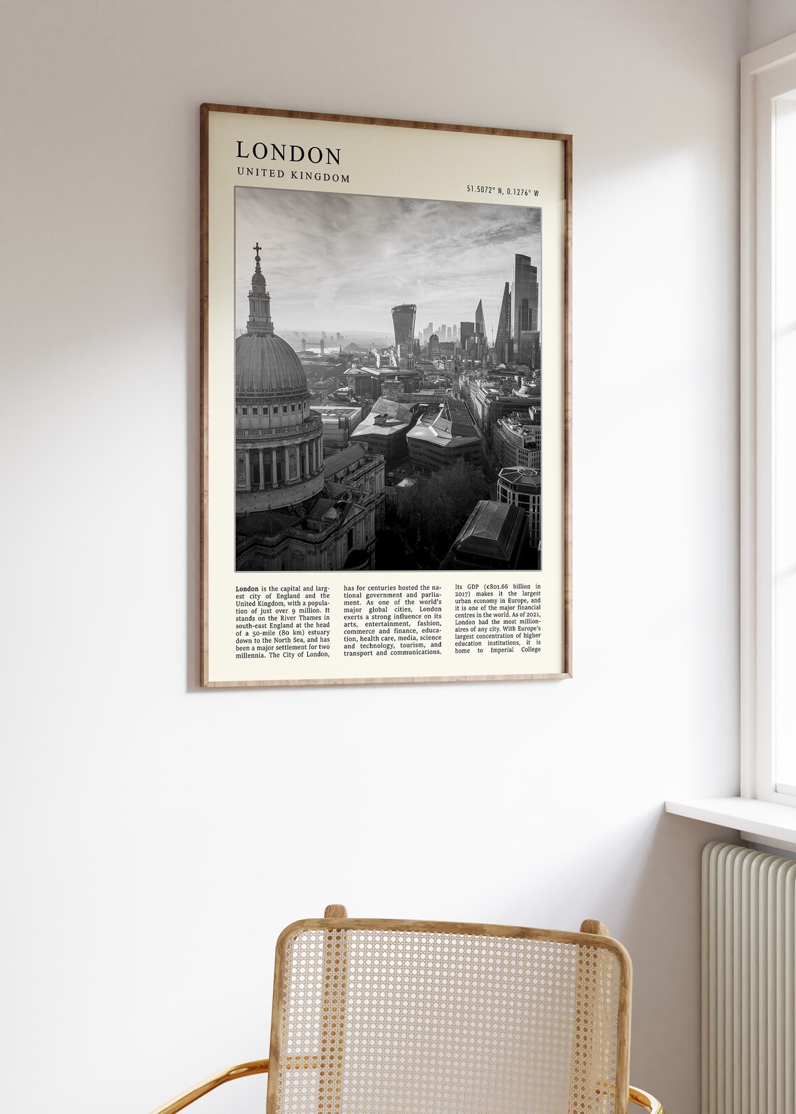 London United Kingdom Skyline Black White Photo City Art Poster - Image 3