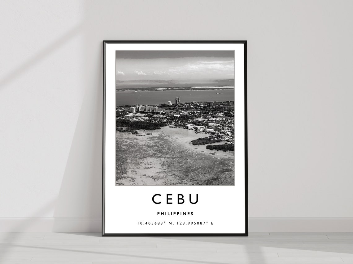 Cebu Travel Print Cebu Philippines Travel Poster Philippines Travel Print Travel Art Travel Poster Black And White Travel Gift - Image 2