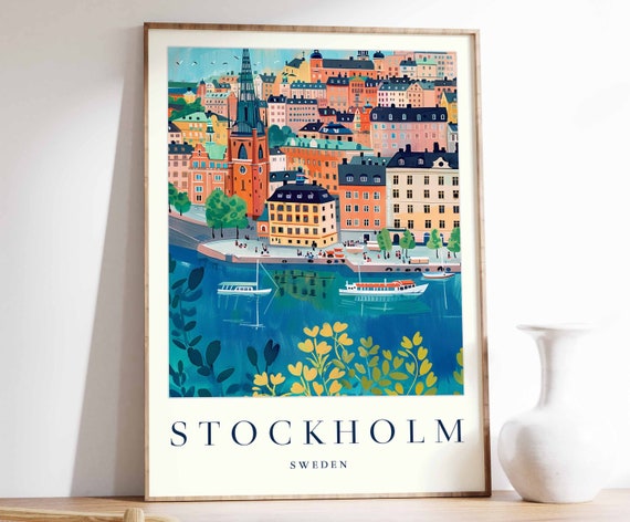 Stockholm Travel Print, Swedish Ocean Wall Art
