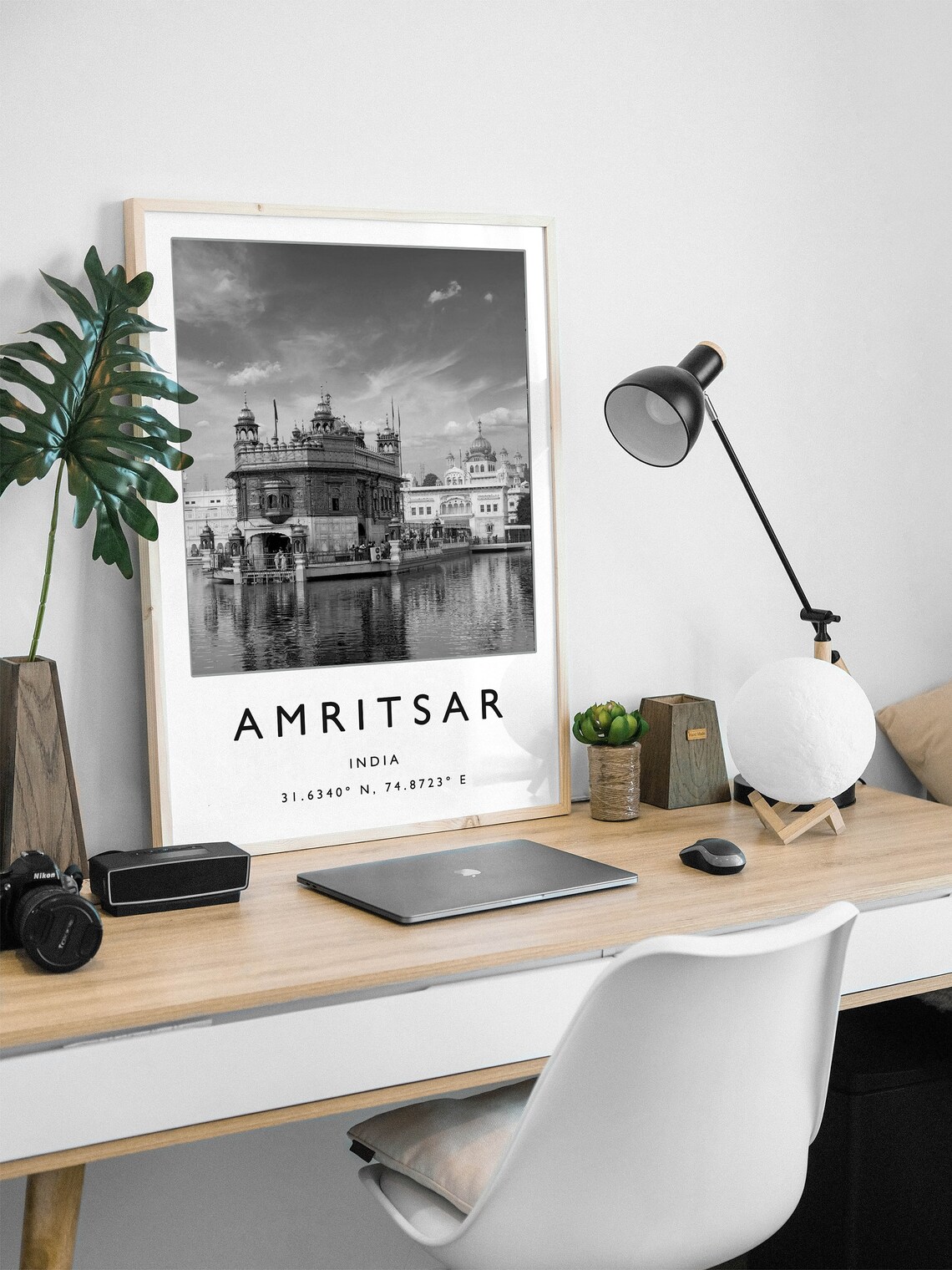 Amritsar Travel Poster, Black and White Art - Image 2