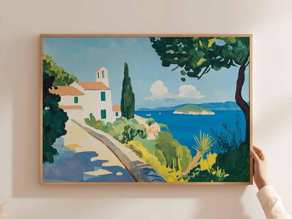 Corfu Greece Travel Poster, Ionian Sea