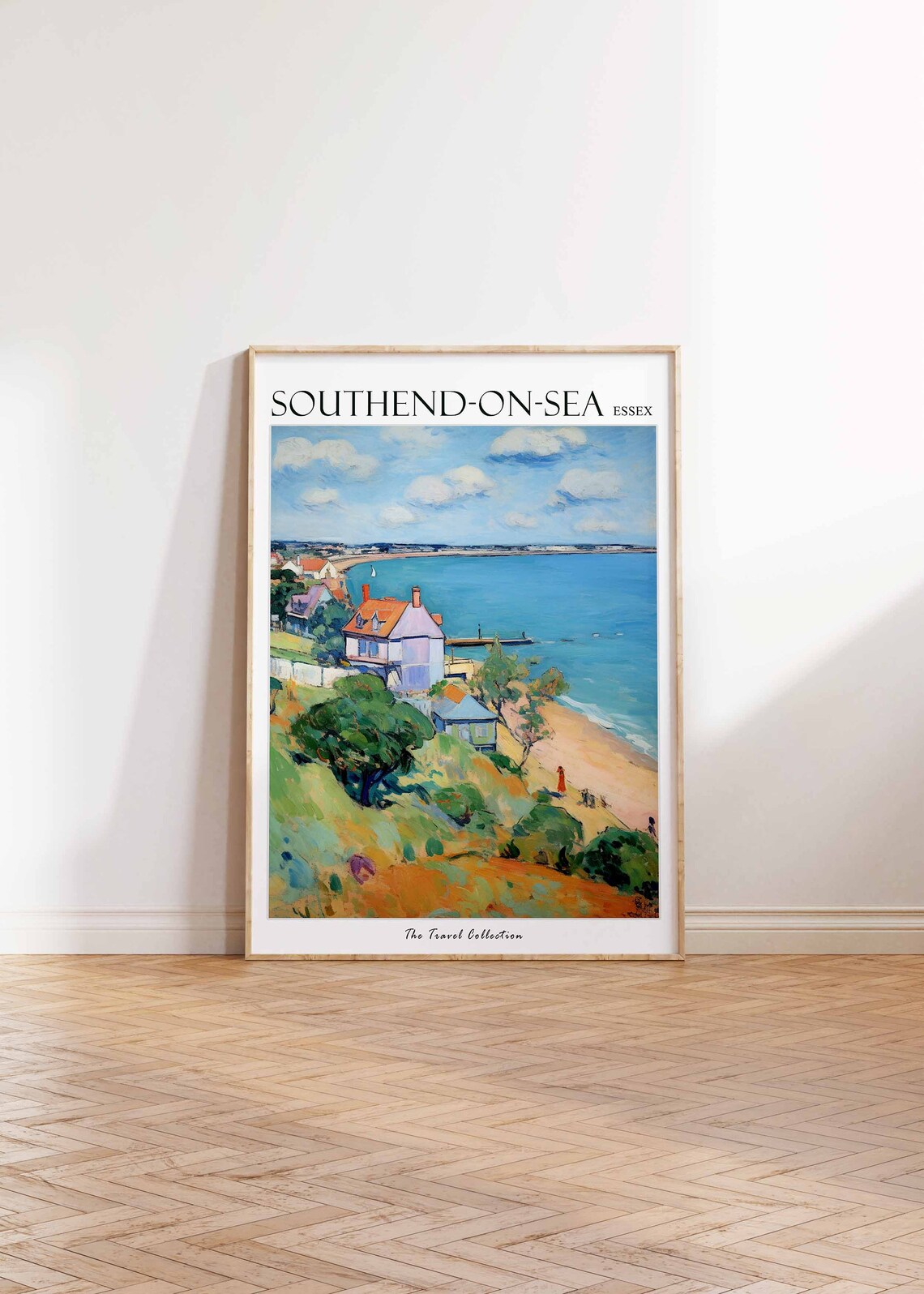 Southend-on-Sea Essex Seaside Cottages Cliff Beach Travel Poster - Image 2
