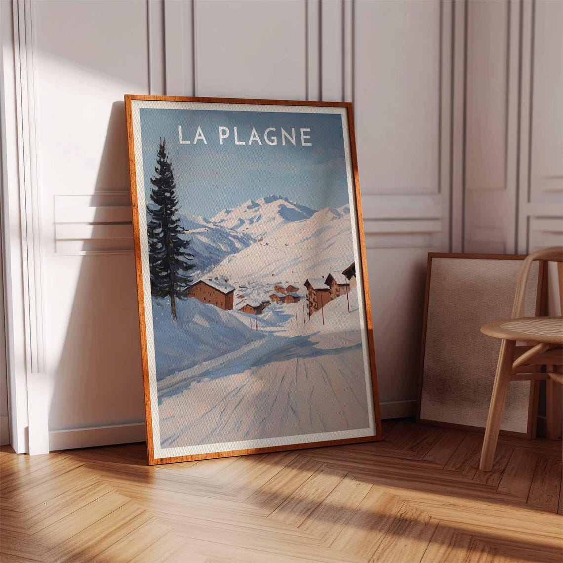 La Plagne Quiet Valley Poster with Lone Pine and Snowy Village - Image 2