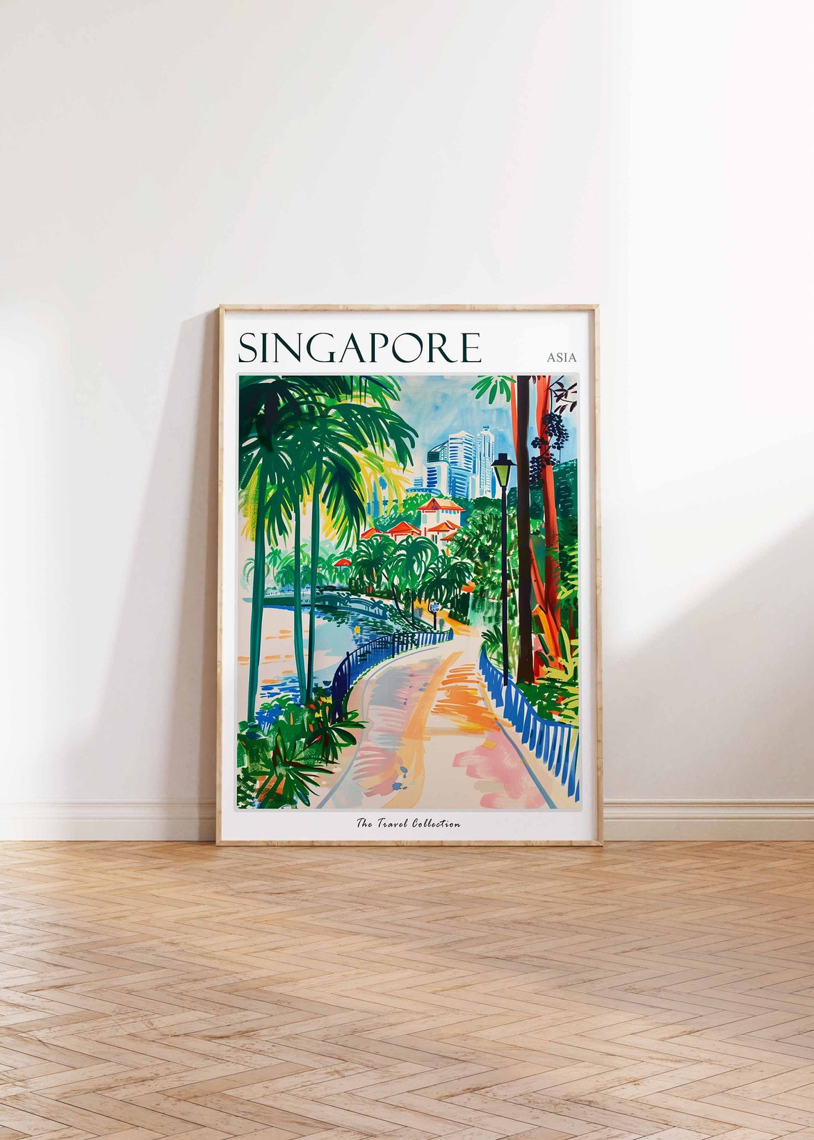 Singapore Poster Singapore Travel Print Tropical Decor City Wall Art Singaporean Decor Asia Travel Print Singapore Gift - Image 2
