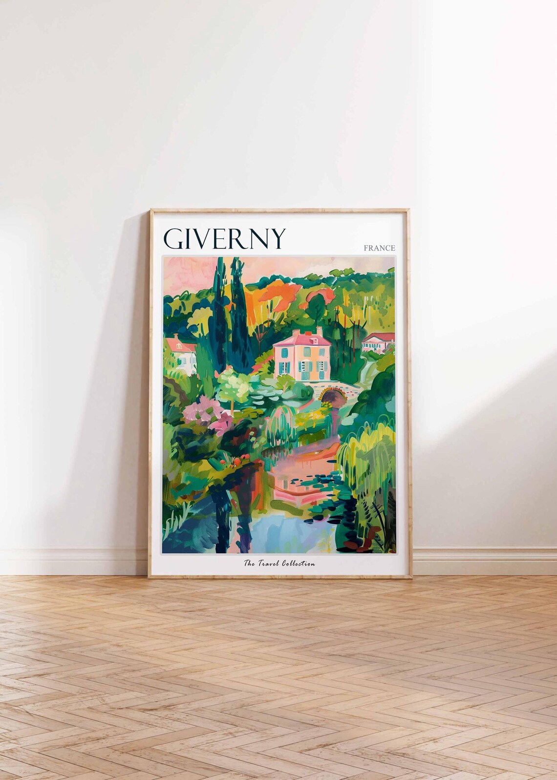 Giverny France Stream Bridge Village Cypress Garden Travel Poster - Image 2