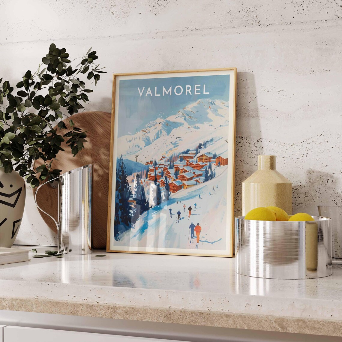 Skiing Travel Poster Valmorel Ski Print France Travel Print Skiing Art Skiing Print Winter Sport Art Ski Gift - Image 2