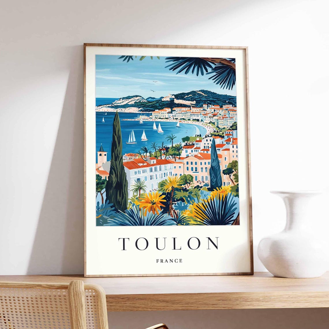 Toulon Poster France Travel Print French Decor Europe European Wall Art City Gift