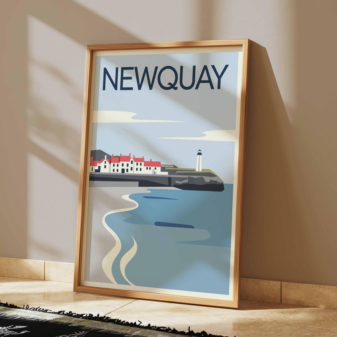 Newquay Print Coastal Travel Poster Cornwall Travel Print Coastal Wall Art Seaside Art Coastal Gift Uk Coast Art Uk Travel Poster - Image 2