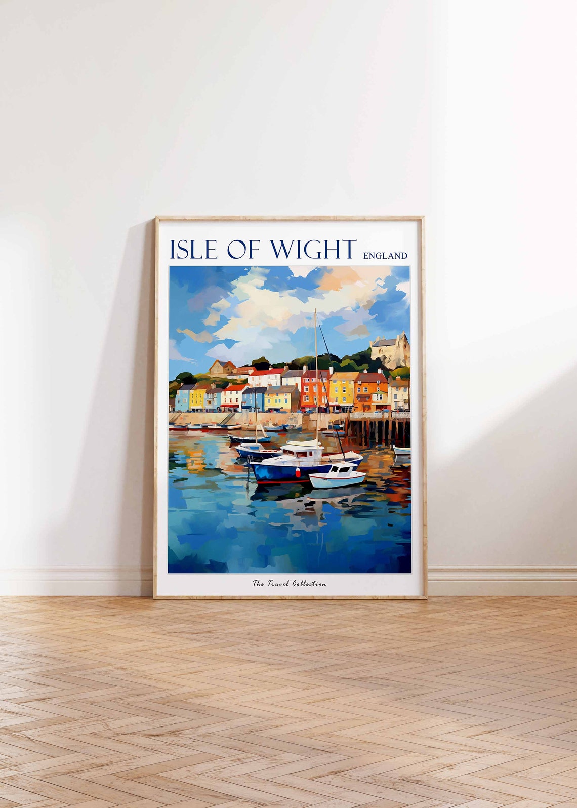 Isle of Wight England Colorful Harbor Boats and Seafront Poster - Image 2