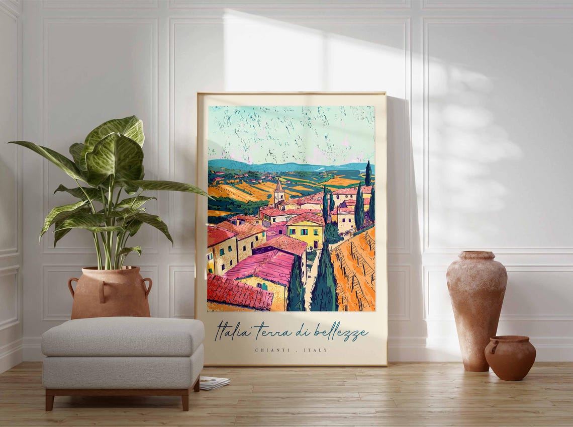 Chianti Poster Chianti Travel Print Chianti Travel Art Chianti Wall Art Italy Art Italy Travel Decor Italian Travel Gift - Image 3