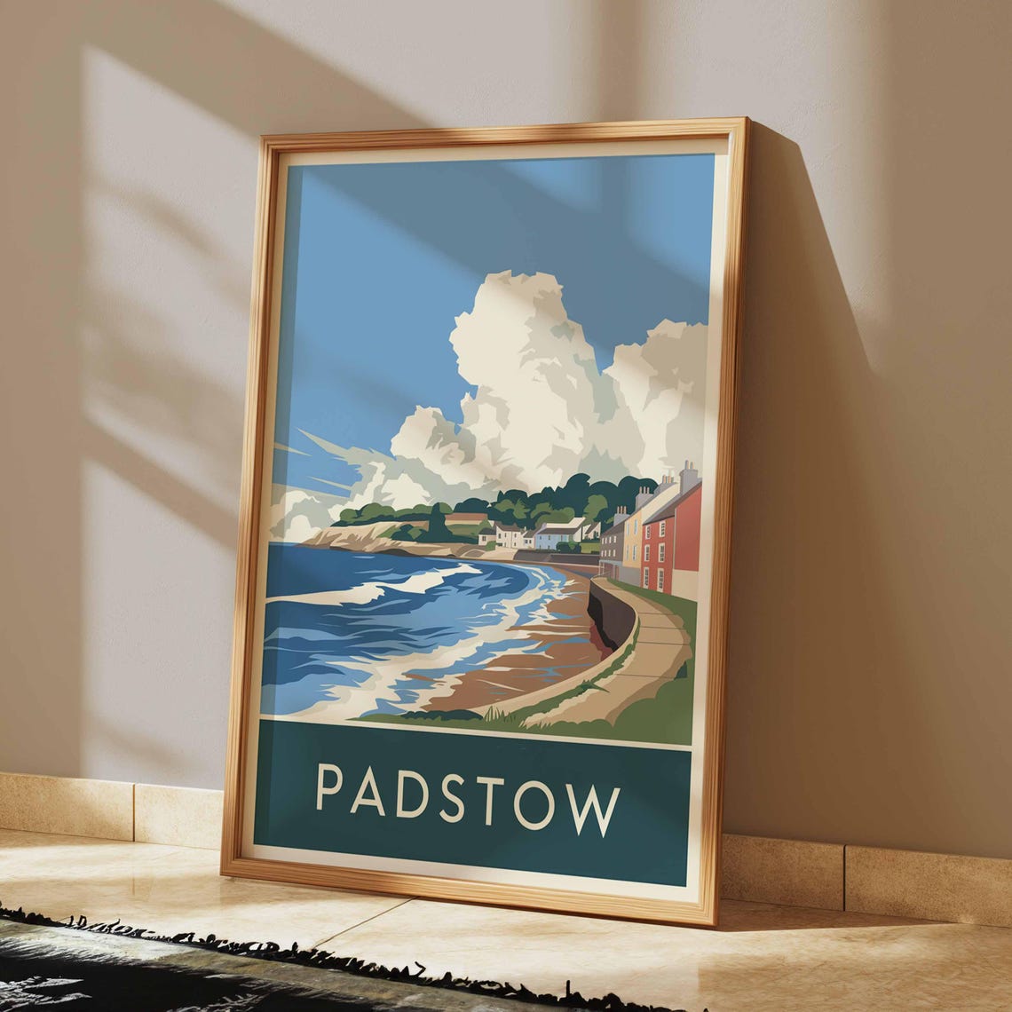 Padstow England Cornwall Seaside Harbor Coastline Retro Travel Poster - Image 2