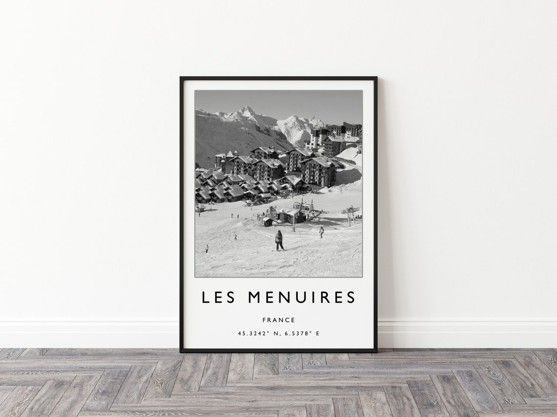 Skiing Travel Poster Les Menuires France Ski Print France Travel Print Skiing Wall Art Skiing Print Winter Sport Art A1a2a3a4 - Image 3