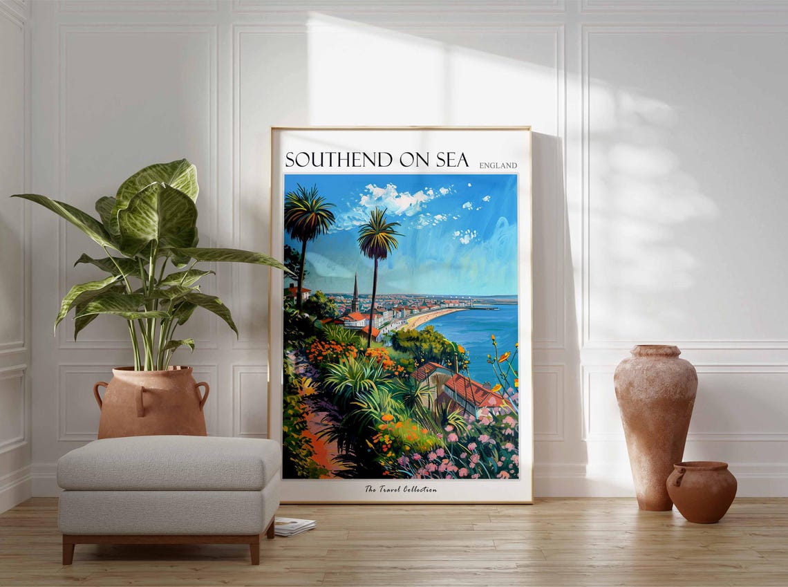 Southend On Sea Poster England Travel Print British Decor United Kingdom Travel Poster Sea Print Southend On Sea Travel Poster - Image 3