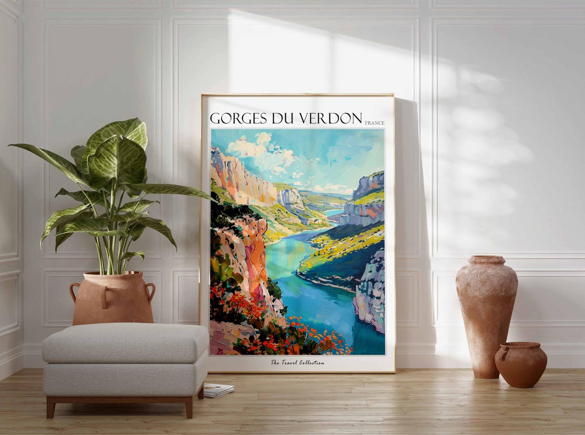 Gorges du Verdon France Canyon River Cliffs Landscape Travel Poster - Image 3