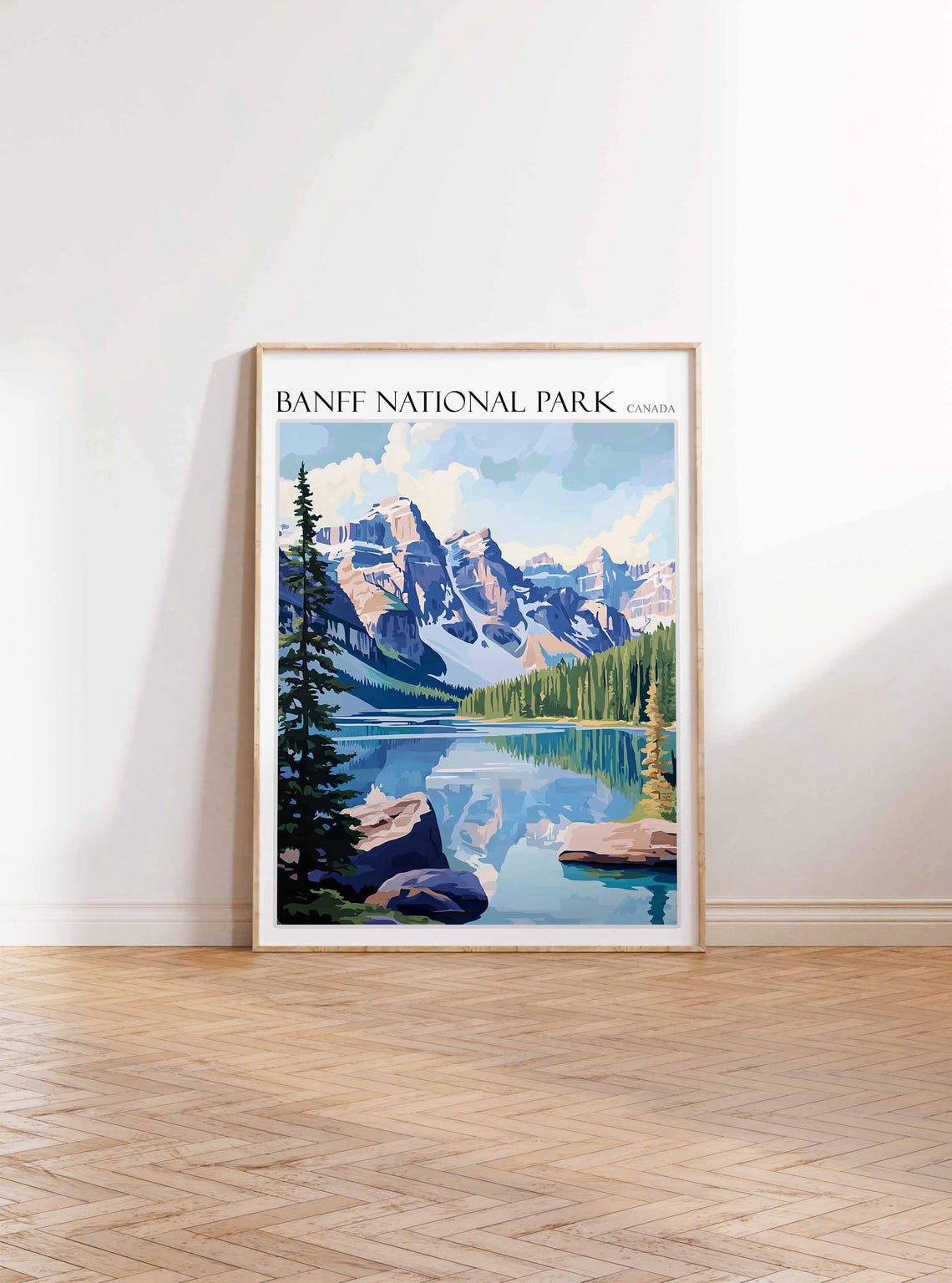 Banff National Park Canada Lake Mountain Reflection Art Poster - Image 3