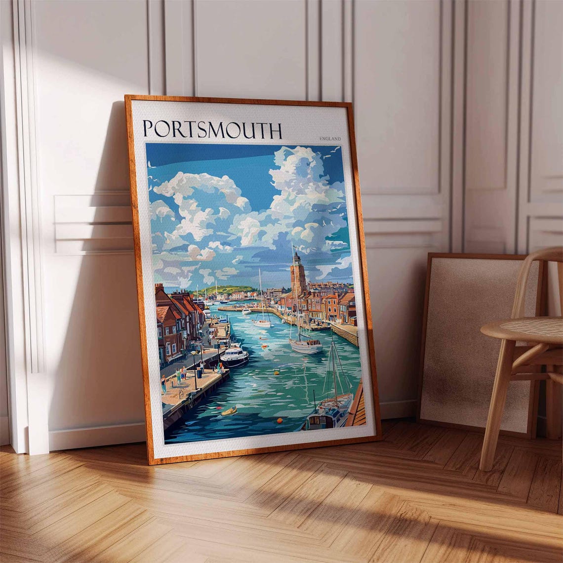 Portsmouth England Bright Marina Boats Bold Illustration Poster - Image 2