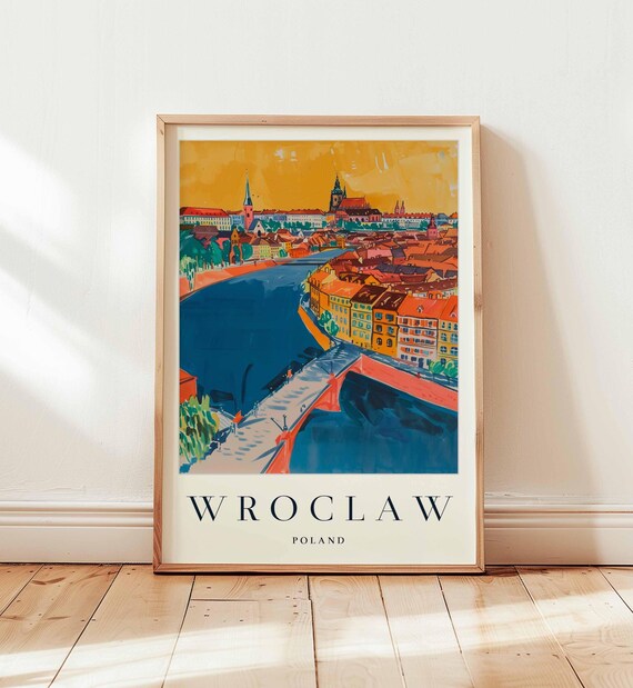 Wroclaw Poland Riverfront Old Town Travel Cityscape Art Poster