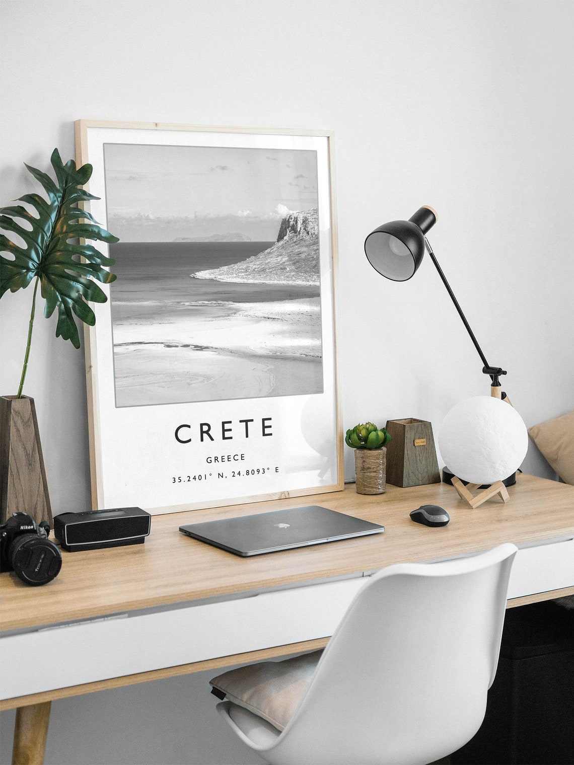 Crete Travel Print Crete Travel Poster Greece Travel Print Beach Travel Poster Sea Travel Art Black And White Travel Gift - Image 2