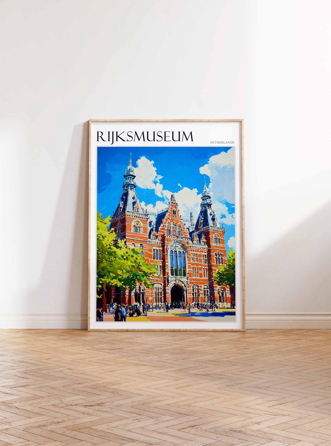 Rijksmuseum Amsterdam Grand Facade Summer Crowd Scene Poster - Image 2