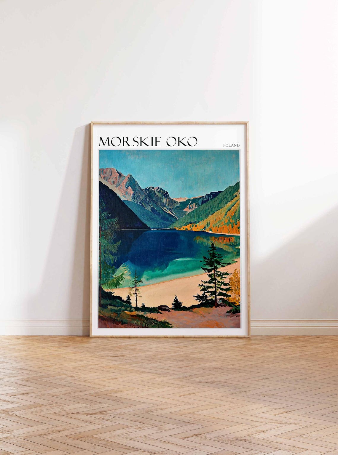Morskie Oko Poland Vintage Lakeside Beach and Pines Travel Poster - Image 4